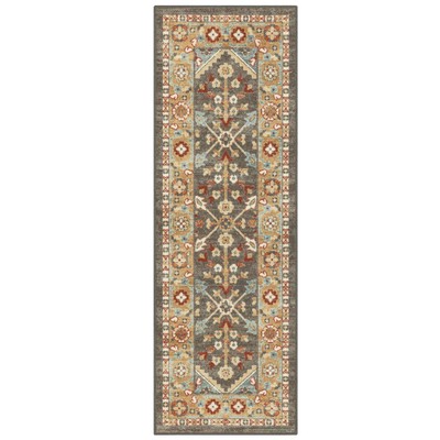 Mainstays Medallion Loop Print Rust Brown Indoor Runner Rug, 1'8'' X 5' Durable