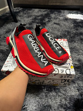 Dolce & Gabbana Red/Black/White Logo Slip-On ...