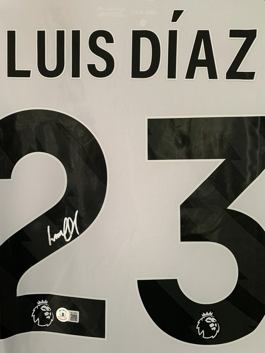 Luis Diaz Signed Autographed Liverpool 2023/24 Away Jersey with