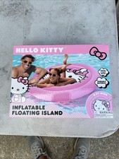 NEW Hello Kitty 4' Diameter Inflatable Floating Island Swimming Pool Float