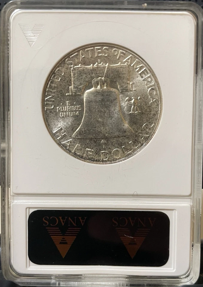 1949-S Franklin Half Dollar ANACS MS64 Old Soapbox Holder EARLY Certificate No - Image 2 of 2