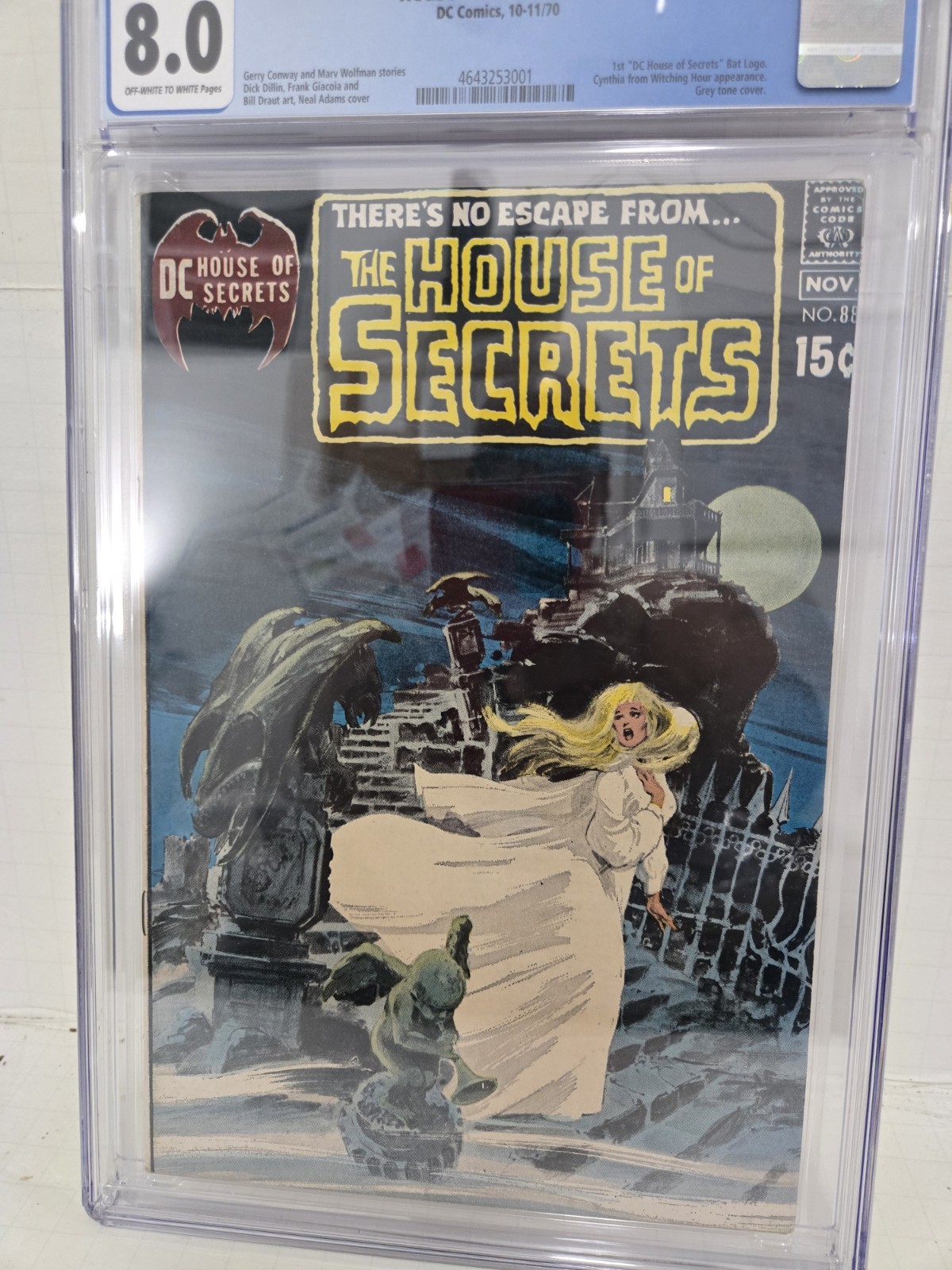 House Of Secrets #88 Classic Neal Adams Cover CGC 8.0 First DC HOS Bat Logo