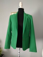 Blazer Women Vibrante Green Pockets Buttons Inner Visicns Size 10 New Out Tags