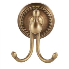 Antique Brass Wall Hooks Heavy Duty Solid Brass Coat Hooks, Vintage Wall Moun...