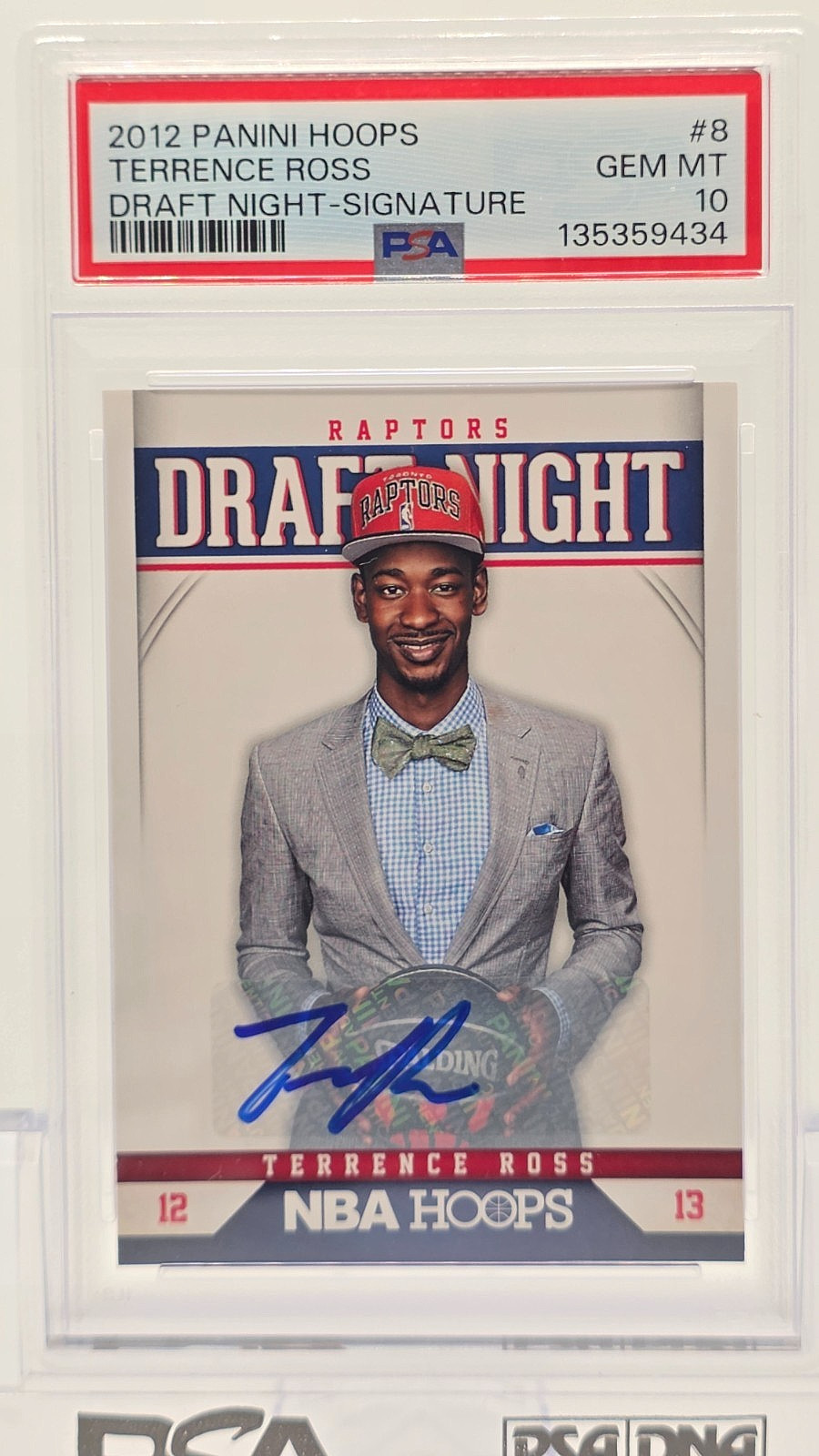 PSA 10 2012-13 NBA Hoops Terrence Ross Draft Night #8 RC Autograph SSP Raptors