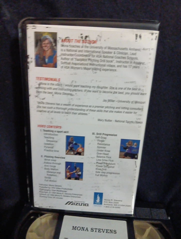 Mona Stevens Softball Teaching Pitching Training VHS Drills Demonstration Mizuno - Image 3 of 4