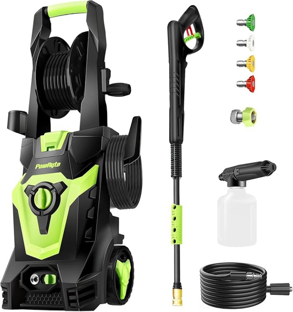 PowRyte Elite Electric Pressure Washer w Hose Reel New In Bo