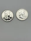 1960 Proof Franklin Half Dollars (2 Coin Lot) 90% Silver Proof Set Coins #805