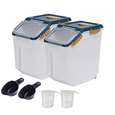 Large Flour Storage Container Bin 25Lb, 2Pack Airtight Rice Storage Container...
