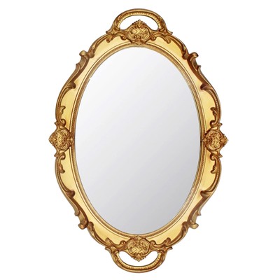 14.5 x 10 inchs Small Oval Antique Decorative Wall Mirror Vintage Hanging Mir...