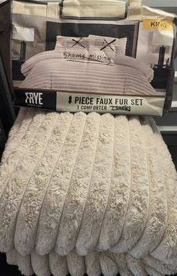 Frye 2'' Solid Channel Luxury Faux Fur Comforter 1 Piece Comforter - King - Beige