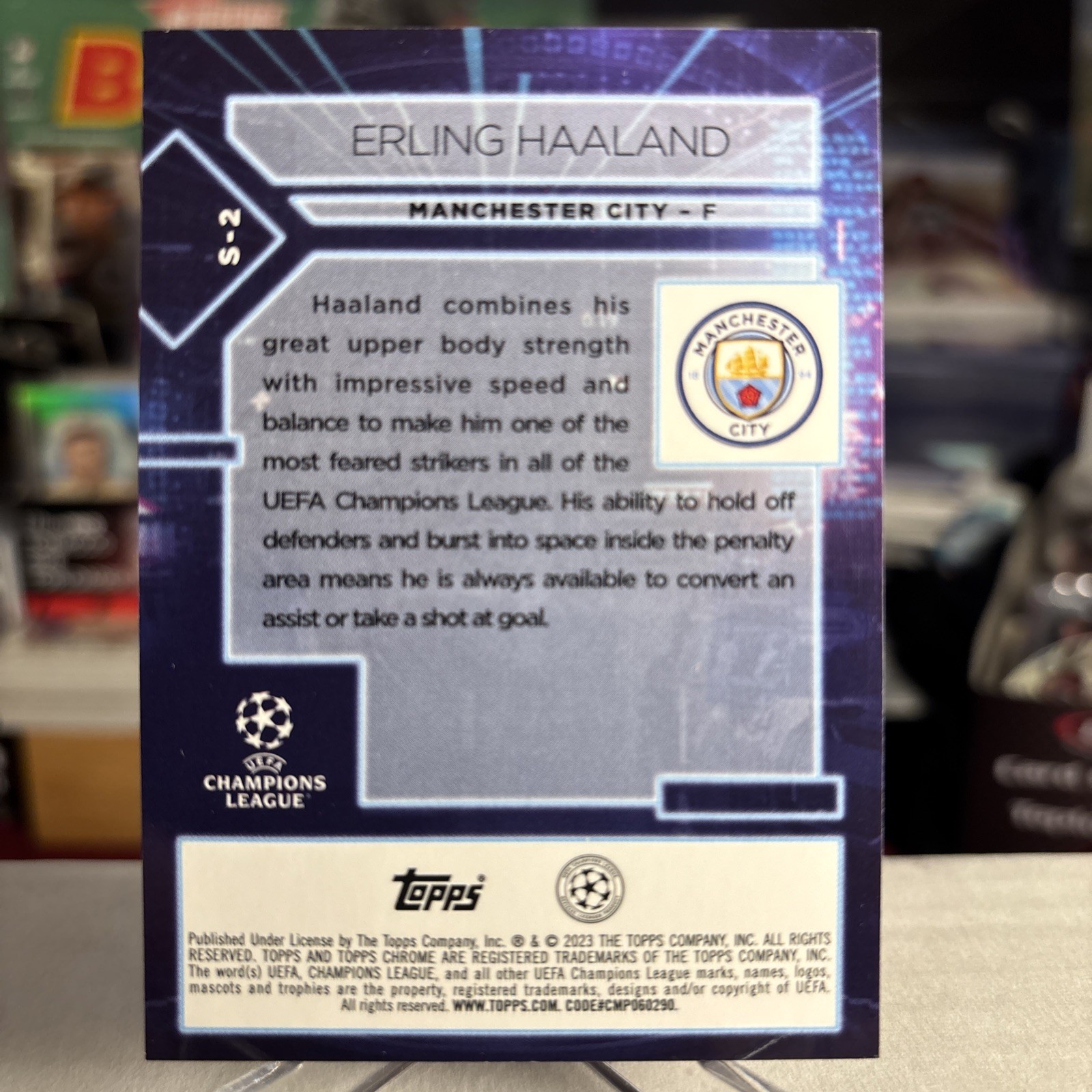 Erling Haaland 2022-23 Topps Chrome UCL Refractor Specimen SSP FIFA ⭐️ GEM view 2