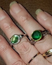  NWT. SIZE 8. Both Are Size 8. Peridot And Emerald Stones.