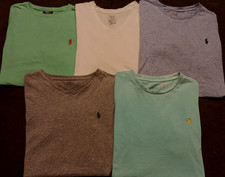 Lot Of 5 S Polo Ralph Lauren Solid Color T Shirts Mixed Color Style Age Lot SL01
