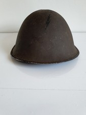 Post? WW2 Helmet E49 1B Turtle Steel Helmet Vintage Webbing Chinstrap & Cradle