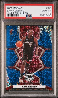 2021 PANINI MOSAIC BLUE FAST BREAK #195 BAM ADEBAYO 66/85 PSA 10