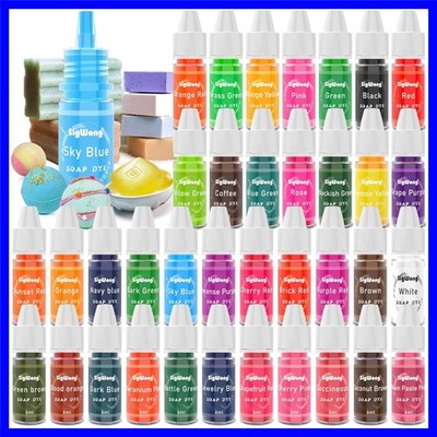 Bath Bomb Soap Dye - 36 Colors Concentrated Food Grade Skin Safe Liquid Based...