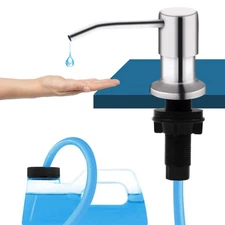 Kitchen Sink Soap Dispenser, Brushed Nickel Countertop Soap Dispenser Pump, 4...