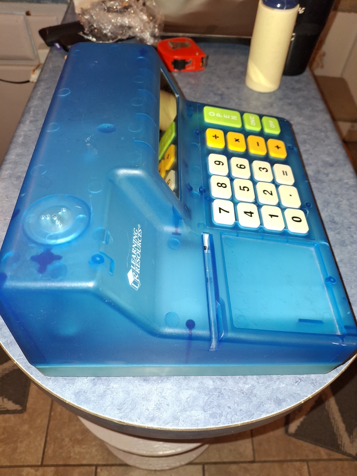 как выглядит Learning Resources Pretend Calculator Cash Register Ice Blue, Works Perfect фото