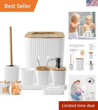 Bathroom Accessory Set 9-Piece White Bathroom Accessories Organizer