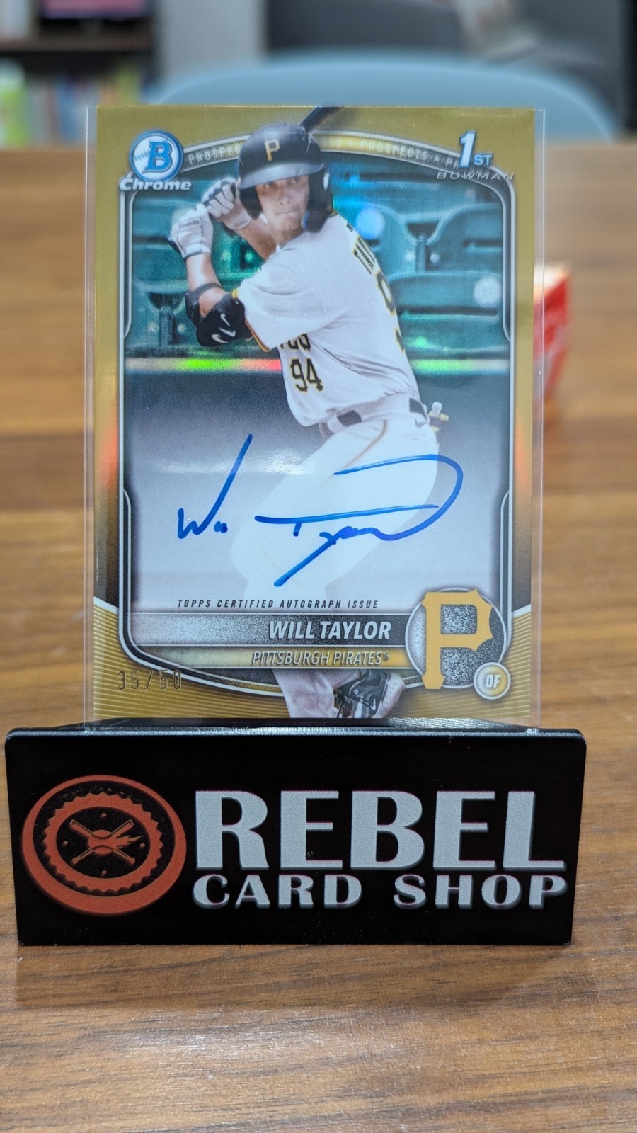 Will Taylor Bowman Gold Auto #/50 🔥 2025 Bowman Chrome 1st Prospect Autograph