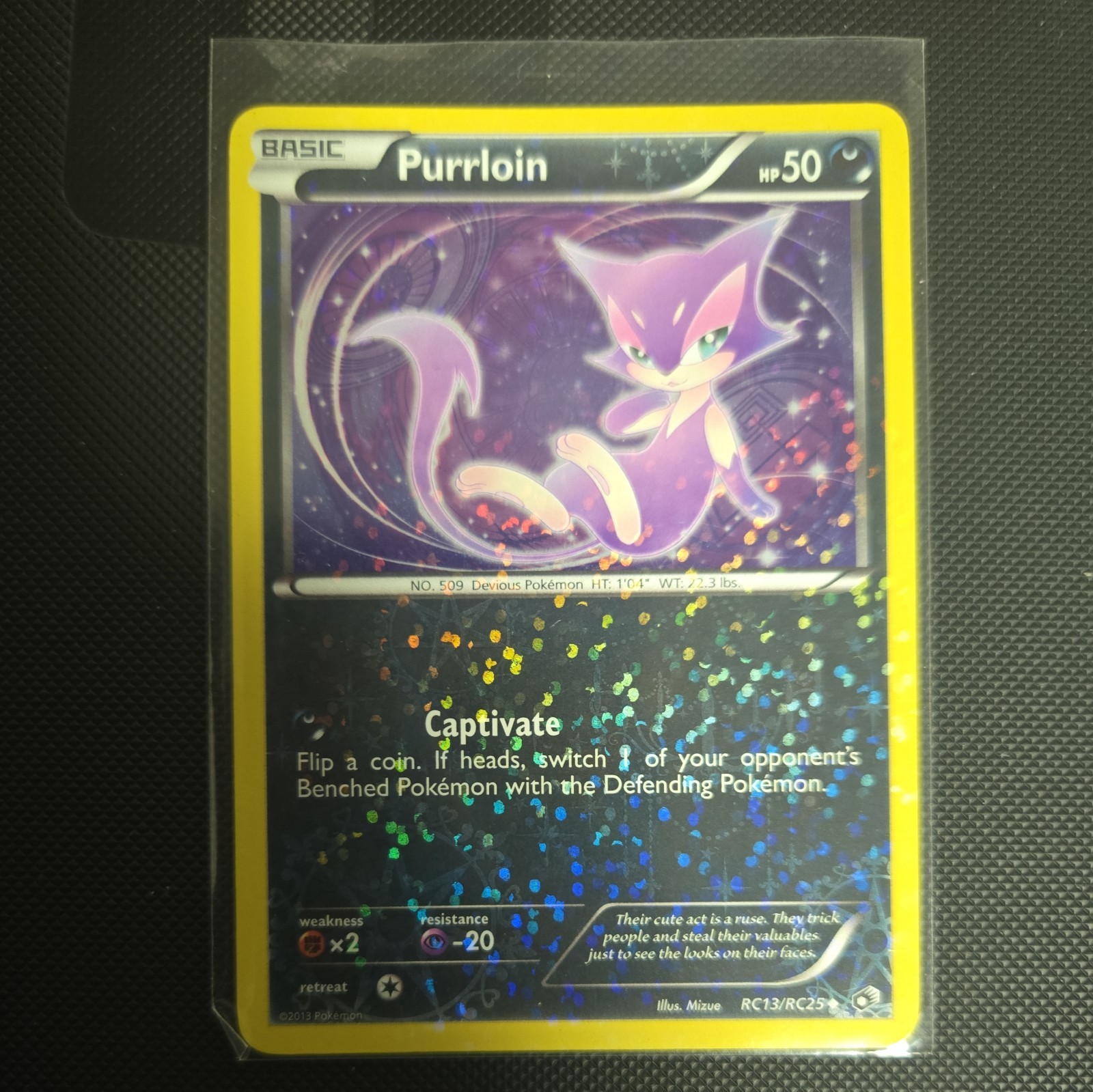 LP Purrloin RC13/RC25 Legendary Treasures Radiant Collection Holo Pokemon