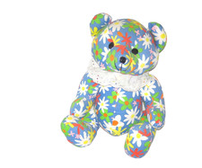 SUGAR LOAF FLORAL SITTING BEAR PLUSH STUFFED TOY 11"