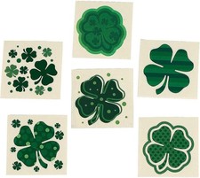 Fun Express - Shamrock Patterned Tattoos for St. Patrick's Day - Apparel Accesso