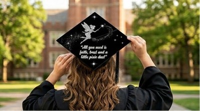Tinker Bell Graduation Cap Topper, Fairy Pixie Dust Senior Grad Decor