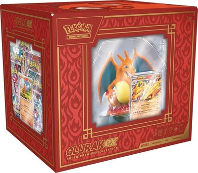 Pokémon GESCHENKBOX !!!  Glurak ex Super-Premium Kollektion (inkl.Figur !!!) NEU