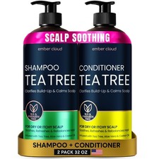 Tea Tree Rosemary Shampoo and Conditioner Set 16 Fl Oz Pack of 1 , Black