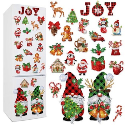 24 Pcs Diamond Art Magnets 9.84 Inch Large Gnome Diamond Painting Kits Fridge...