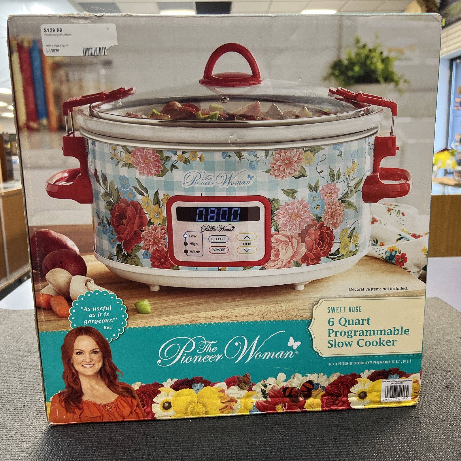 The Pioneer Woman Sweet Rose 6-Quart Programmable Slow Cooker Crock Pot 