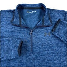 Under Armour Sweater Men Small Blue Pullover Quarter Zip Sweatshirt Loose Golf