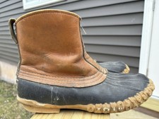 VTG LL Bean Maine Hunting Shoe SlipOn, Vintage, Brown Leather Duck Boot Mens 9M