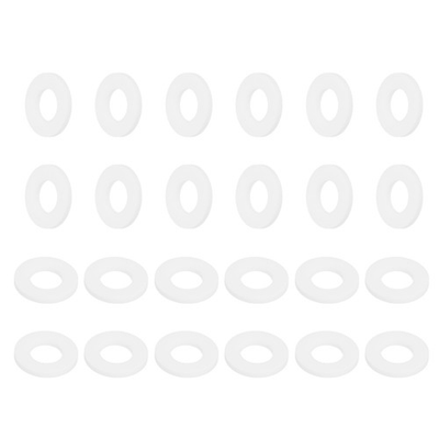 #ad 24Pcs Flat Washers 22mm OD 11mm ID 2mm Thick Sealing Flange Gasket White $14.13