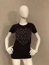 Junk Food Womens Graphic Logo Cotton Heart Graphic T Shirt Size XS