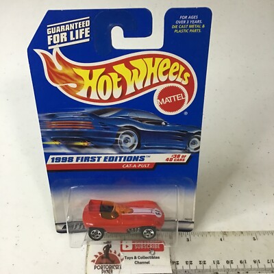 1998 HOT WHEELS FIRST EDITIONS #681 RED CATAPULT CAT A PULT MIP 1/64 MALAYSIA