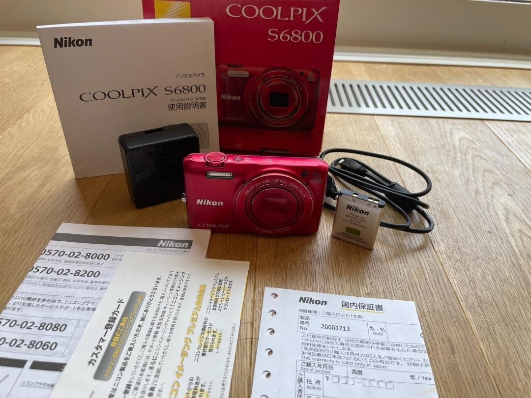 MINT]Nikon COOLPIX S6800 RED Digital Camera 16.0MP 12x