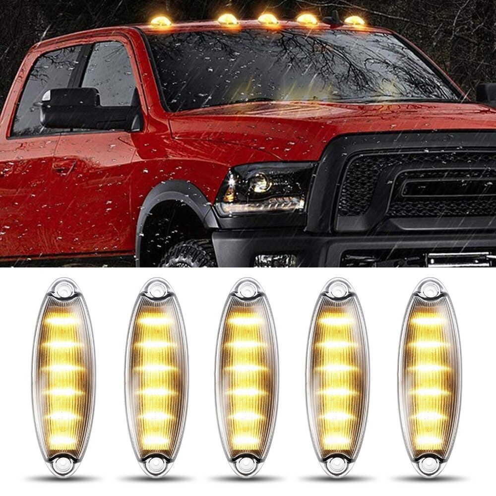 Freightliner Cascadia Semi-Truck Cab Roof Clearance Marker Lights-image