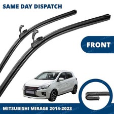 Front Windscreen 22" 13" Flat Aero Wiper Blades Pair for Mitsubishi Mirage 14-24