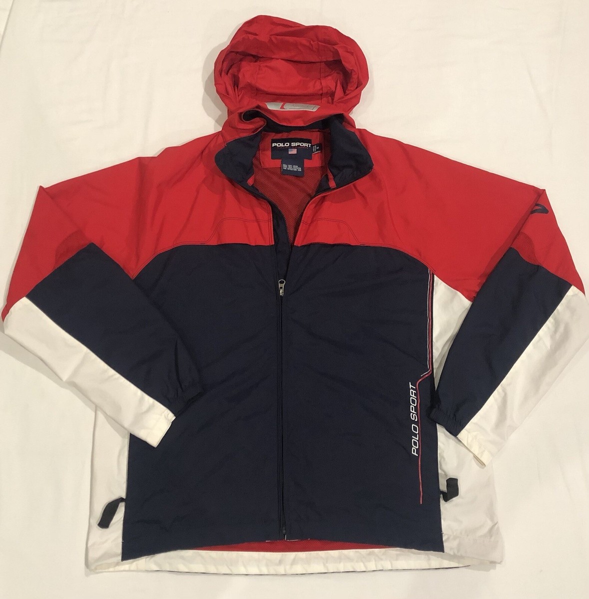 Vtg Polo Sport Ralph Lauren RL-67 Performance Full-Zip Red, Blue