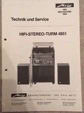 Metz Hifi Stereo Turm 4851 Servicemanual