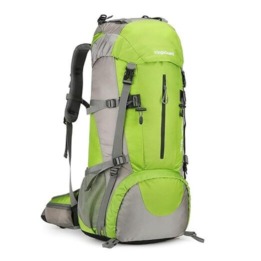 70L Camping Hiking Backpack with Rain Cover Waterproof Backpacking Green