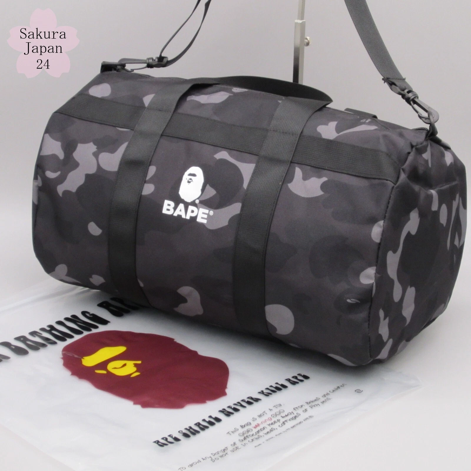 A BATHING APE (BAPE) BAPE A borsone borsone scimmia da bagno borsa a mano mimetica nera 2022 rivista primavera regalo gratuito