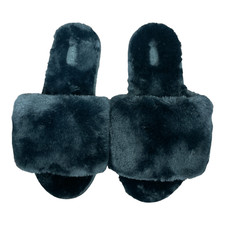 SKIMS FAUX FUR SLIPPER ONYX  35 NEW