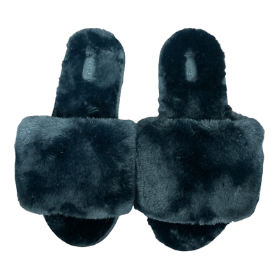 SKIMS FAUX FUR SLIPPER *ONYX* (35) NEW