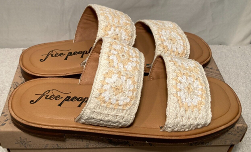 Free People Juliet Crochet Slider Ivory Sandals Size UK 8 / EU 41 - Picture 3 of 13