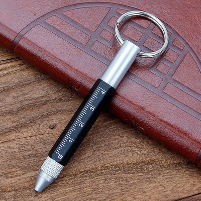 Multifunction Mini Ballpoint Pen Metal Screwdriver Tool Touch Screen Keychain-
