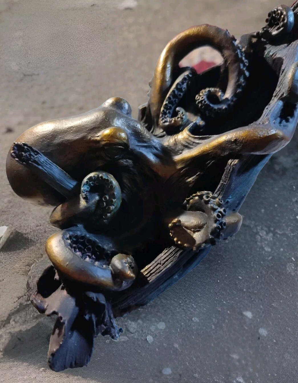 Nautical Giant Octopus/Kraken Sinking Ship Decorative Paperweight Figurine -EUC